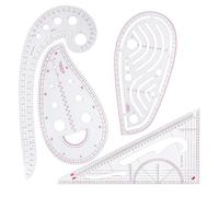 Sewing Ruler Set French Curve - 4 Piece Dressmaking Tools Kit Flexible Plastic Design Templates - Tailor Measuring Rulers for Fashion Design Pattern Making - Professional Crafting Accessories