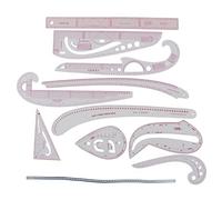 Sewing Ruler Set Multipurpose High Accuracy Detailed Clear Lines Convenient Use for Artists Designers Tailors Plastic 11Pcs