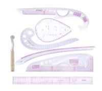 Sewing Rulers 7 Piece Plastic Set for Garment Drafting