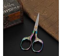 Sewing Scissors, Small Scissors Retro Scissor Vintage Sewing Scissors Fabric Scissors Universal for Embroidery Craft Needle Work Art Work (Colorful)
