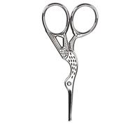 Sewing Scissors, Stainless Steel Tip Classic Stork Scissors Small Sewing Embroidery Scissors Crochet Scissors Yarn Scissors Stork Scissors Cross Stitch Scissors (Silver Round Head Crane Scissors)
