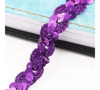 Sewing Sequin Trim Sequin Wave Braid Cord Trim Multicolor 5 Meters(11-Dark Purple)