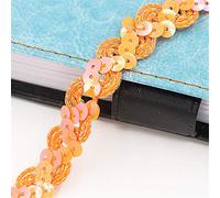Sewing Sequin Trim Sequin Wave Braid Cord Trim Multicolor DIY Dress Craft(02-Orange)