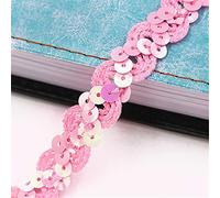 Sewing Sequin Trim Sequin Wave Braid Cord Trim Multicolor DIY Dress Craft(03-Pink)