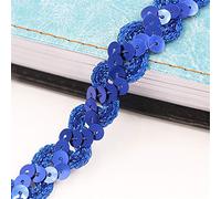 Sewing Sequin Trim Sequin Wave Braid Cord Trim Multicolor DIY Dress Craft(07-Dark Blue)