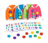 Sewing Shoelaces Cards for Kids - Button Threading Set Fine Motor Skills Toy Basic Life Learning Game | Preschool Activity Kit, Pack of j