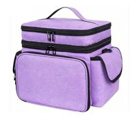 Sewing Supplies Organizer Large Capacity Dual Layer Bag for Craft Classes Travelers Scratchproof Fabric 1 Unit (Purple)