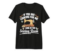 Sewing Table Thread Scissors Quilter Needlework Seamstress Premium T-Shirt