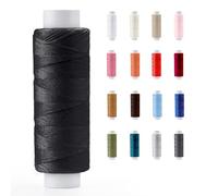 Sewing Thread 200m Strong Polyester for Hand and Machine Sewing - All Purpose Reel for Upholstery, Dressmaking and Repairs - 17 Colours, Protective Packaging (5610 - Black)