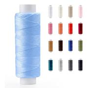 Sewing Thread 200m Strong Polyester for Hand and Machine Sewing - All Purpose Reel for Upholstery, Dressmaking and Repairs - 17 Colours, Protective Packaging (5624 - Blue)