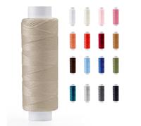 Sewing Thread 200m Strong Polyester for Hand and Machine Sewing - All Purpose Reel for Upholstery, Dressmaking and Repairs - 17 Colours, Protective Packaging (5627 - Beige)