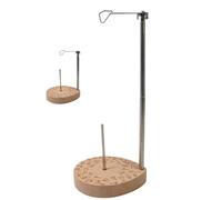 Sewing Thread Cone Holder - Beech Wood Base Adjustable Spool Stand, Telescopic Stainless Rod, Smooth Thread Guide System, Height Flexible Organizer | Stable Holder for Tailor Workshop Embroidery Craft