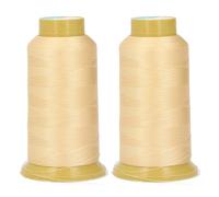 SEWING THREAD CONES HIGH TENSILE STRENGTH PREVENTING BREAKAGE 2187 YARDS EACH 3 STRAND EMBROIDERY THREAD SPOOLS FOR QUILTING SEWING MACHINE POLYESTER (Beige)