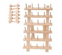 Sewing Thread Organizer - 30 Spool Wooden Thread Holder Rack, Durable Yarn Display Stand | Wall Mount Bobbin Storage for Sewing Room, Diys Projects, Tailoring, Embroidery Machines, Craft Table, Fabric