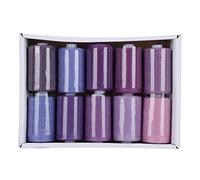 Sewing Thread Set 10 Rolls Household Pagoda Threads DIY Accessories 300 Yards 402 Multipurpose Thread for Clothing Embroidery Needlework Suit Crafting 4 Colors Blue Purple Red (Purple)