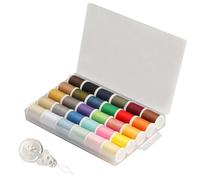 Sewing Thread Set, 30 Color Handy Polyester Sewing Threads All Purpose Thread Set Colorful for Threading Crochet Embroidery Threads(46 m/50 yds Each Roll), with 1 Threading