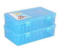 Sewing Thread Storage Holds 42 Spool 2PCS Thread Holder Empty Visible Cotton Reel Storage Plastic Leakproof Sewing Box for Sewing Embroidery Spools Blue Spool Holder Thread Holder Cotton Reel Storage