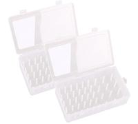 Sewing Thread Storage Holds 42 Spool 2PCS Thread Holder Empty Visible Cotton Reel Storage Plastic Leakproof Sewing Box for Sewing Embroidery Spools Transparent, Sewing Thread Storage