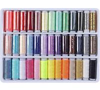 Sewing Thread Tray Thread for Sewing Spools Colored Polyester Sewing Supplies Kit Ideal for Quilting Stitching Hand Sewing Machine Sewing Assorted Colors 39 Threads Set