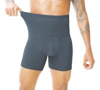 Sewing Tree Men's High Waist Shapewear Tummy Control Boxer Shorts Blue L