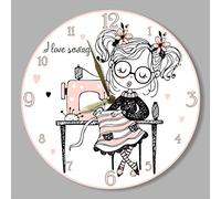 Sewing vinyl clock painted - Wall Clock Needlework - Gift for Sewing Lover - Original Wall Home Decor