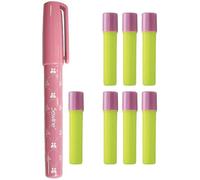 Sewline Fabric Blue Glue Pen & Yellow Refill Bundle, EPP, No Pins, Dries Clear, Sewing & Paper Piecing, 7 Yellow Refill's