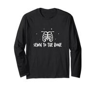 Sewn to The Bone Funny Anatomy Skeleton Anatomist Dissectors Long Sleeve T-Shirt