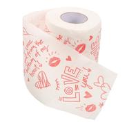 SEWOART 1 Roll Valentine's Day Toilet Tissue Heart Printed Bathroom Roll Tissue Soft Absorbent for Anniversary Present