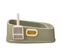 SEWOART 1 Set Cat Litter Box Pet Covered Cats Semi Cat Litter Ever Litter Trays Sand Toilet Boxes Indoor Small Sided Shallow Kitten Training Potty Cat Bedpan Litter Pan Plastic Green