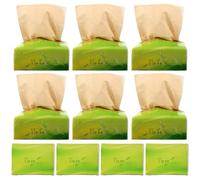 SEWOART 10 Packs Natural Bamboo Pulp Tissue Paper Yellow Napkins Extraction Type Practical Travel Tissues for Outdoor and Home Use