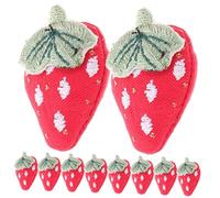 SEWOART 10 Pcs Red Fabric Strawberry Hair Clips and Brooch Accessories Korean Style DIY Simulated Strawberry Decorations for Hairpin Making Versatile Cute Fruit Embellishments for All Ages