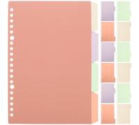 SEWOART 10 Sets A5 Pp Index Dividers with Creative Design for Quick Reference and Writing Categories, 4 Colours Binder Tabs Suitable for Research and Presentations, Notepad Markers