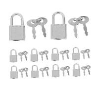 SEWOART 10 Sets Mini Pirate Locks with Keys Vintage Silver Metal Padlocks for Jewelry Boxes Treasure Chests Suitcases and Travel Bags Compact Lightweight Accessory for Pirate-Themed
