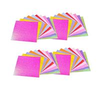 SEWOART 100pcs Iridescent Origami Paper Handmade Folding Craft Supplies Color Glitter DIY for Christmas Decorations and Home Crafting