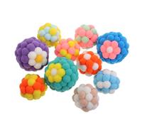SEWOART 10pcs Cat Toy Bell Balls Interactive Pet Teasing Toys for Cats Soft Fuzzy Balls Bells inside for Indoor Kitten Exercise and Play