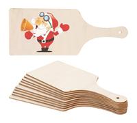 SEWOART 10pcs DIY Wooden Cutting Boards with Handle Unfinished Blank Chopping Boards for Personalization for Crafting Serving and Home Decor