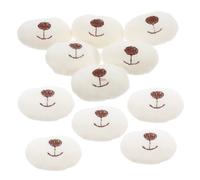 SEWOART 10pcs Doll Making Supplies Cartoon Bear Cloth Nose and Mouth Accessories, Beige Safety Nose for Plush Doll DIY Crafting, Suitable for Crochet and Handmade Toys