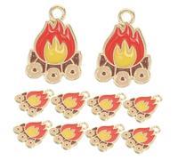 SEWOART 10pcs Flame Pendant Charms for Jewelry Making Smooth Polished Necklace and Bracelet DIY Craft Charms Vivid Color Fire Motif Accessories