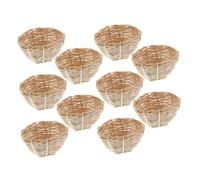 SEWOART 10pcs Handwoven Bamboo Bird Nest with Hook Durable Woven Nest for Lovebirds Budgies Cockatiels for Outdoor Garden Breeding Optimal Ventilation