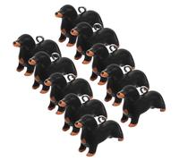 SEWOART 10Pcs Mini Dog Charms Resin Pendants for DIY Jewelry Making and Resin Material Realistic Black Dachshund Design for Earrings Necklace Bracelets and Keychains Lightweight