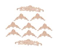 SEWOART 10pcs Solid Wood Corner Appliques Unpainted Decorative Onlays for Furniture Cabinet Doors Wall Frames DIY Projects with Intricate Carved Design Classic Style Embellishments