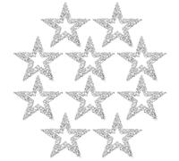 SEWOART 10pcs Star Iron on Patches Rhinestone Applique Five Pointed Hollowed Out Star Creative Fashionable Unique Silver Iron on Lasting Shine Patches for Clothes Repair and Hide Defects