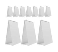 SEWOART 10pcs White Triangular Tabletop Calendar Stand with Paper Material, Space Saving Design and Deformation Resistant for Kitchen or Retail Store Use