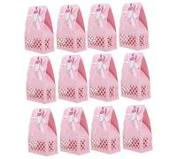SEWOART 12pcs Boxes Party Candy Box Party Favors for Neon Goodie Items Loot Bag Monthly Candy Bulk Lollipops Shower Decorations Announcement Sign Boxes Pink Paper