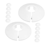 SEWOART 12pcs Plastic Pipe Flange Covers for Bathroom Radiator Plumbing Durable Escutcheon Plates with Precision Design for Leak Pipe Connections and Wall Decoration