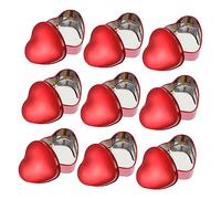 SEWOART 12Pcs Red Heart Shaped Candy Boxes Decorative Tinplate Packing Gift Boxes for Wedding Party Favor Chocolates Biscuits Packaging