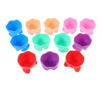 SEWOART 12pcs Silicone Easter Egg Cups Mixed Color Egg Holders for Dining