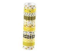 SEWOART 12rolls Floral Washi Tape Bee Pattern Set Bee Themed Floristry Scrapbooking Wrapping