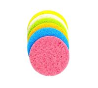 SEWOART 15pcs Compressed Round Wood Pulp Cotton Sponge Dish Scrub Sponge for Kitchen Sink Faucet Cleaning Scratch Brush Eco-Friendly Cleaner Random Color