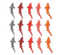 SEWOART 15pcs Resin Koi Fish Figurine Sunresistant Waterproof